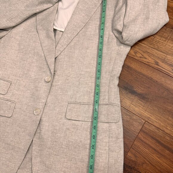 (BR) Men's Sport Coat Blazer  Linen Blend Blazer 38C Beige (S ) FITS Lady(L) - Picture 9 of 16
